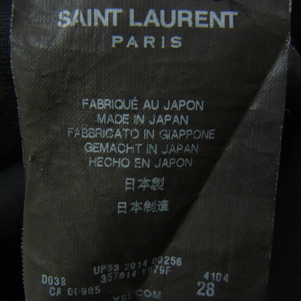 SAINT LAURENT サンローラン 357814 Y879F エディ期 Destroyed Skinny Jeans デストロイ ダメージ スキニー デニム スキニー パンツ ブラック系 28【中古】