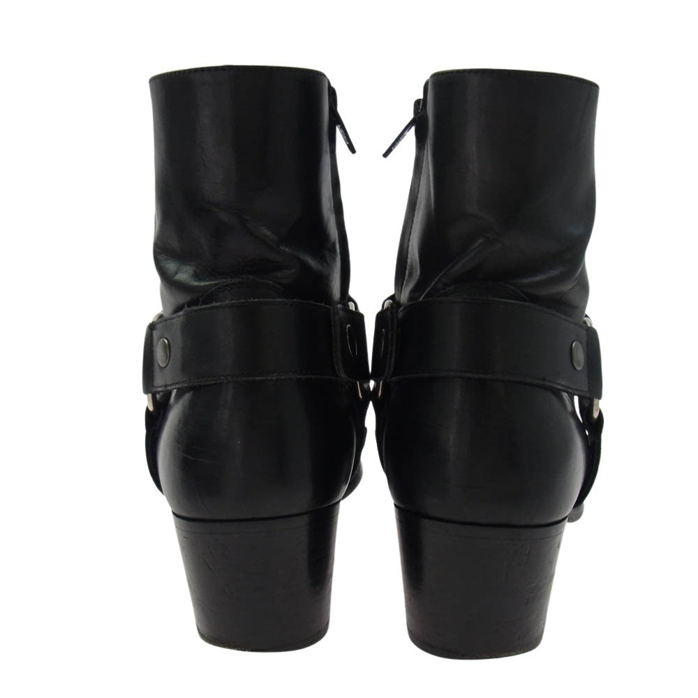 SAINT LAURENT サンローラン 442250 Classic Wyatt Harness Ring Boot レザー クラシック ワイアット ハーネス リング ブーツ ブラック系 40.5【中古】
