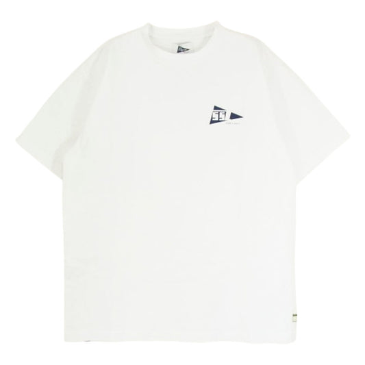 BEAMS ビームス SSZ エスエスズィー × Pilgrim Surf＋Supply ピルグリム サーフ サプライ プリント 半袖 Tシャツ ホワイト系 L【美品】【中古】