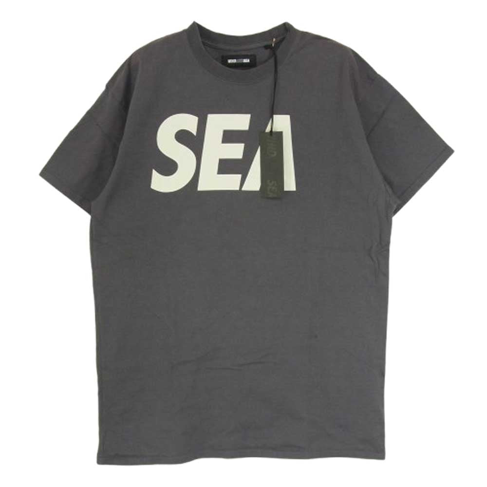 WIND AND SEA ウィンダンシー WDS-SEA-21S-01 SEA Logo S/S Tee ロゴプリント 半袖 Tシャツ チャコール系 L【中古】