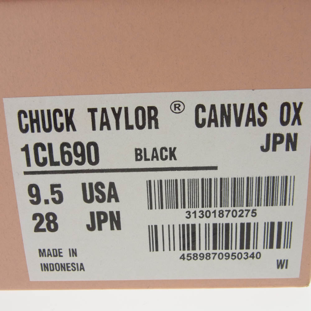 CONVERSE コンバース 1CL690 ADDICT アディクト CHUCK TAYLOR CANVAS OX チャックテイラー キャンバス ローカット スニーカー ブラック系 28cm【中古】