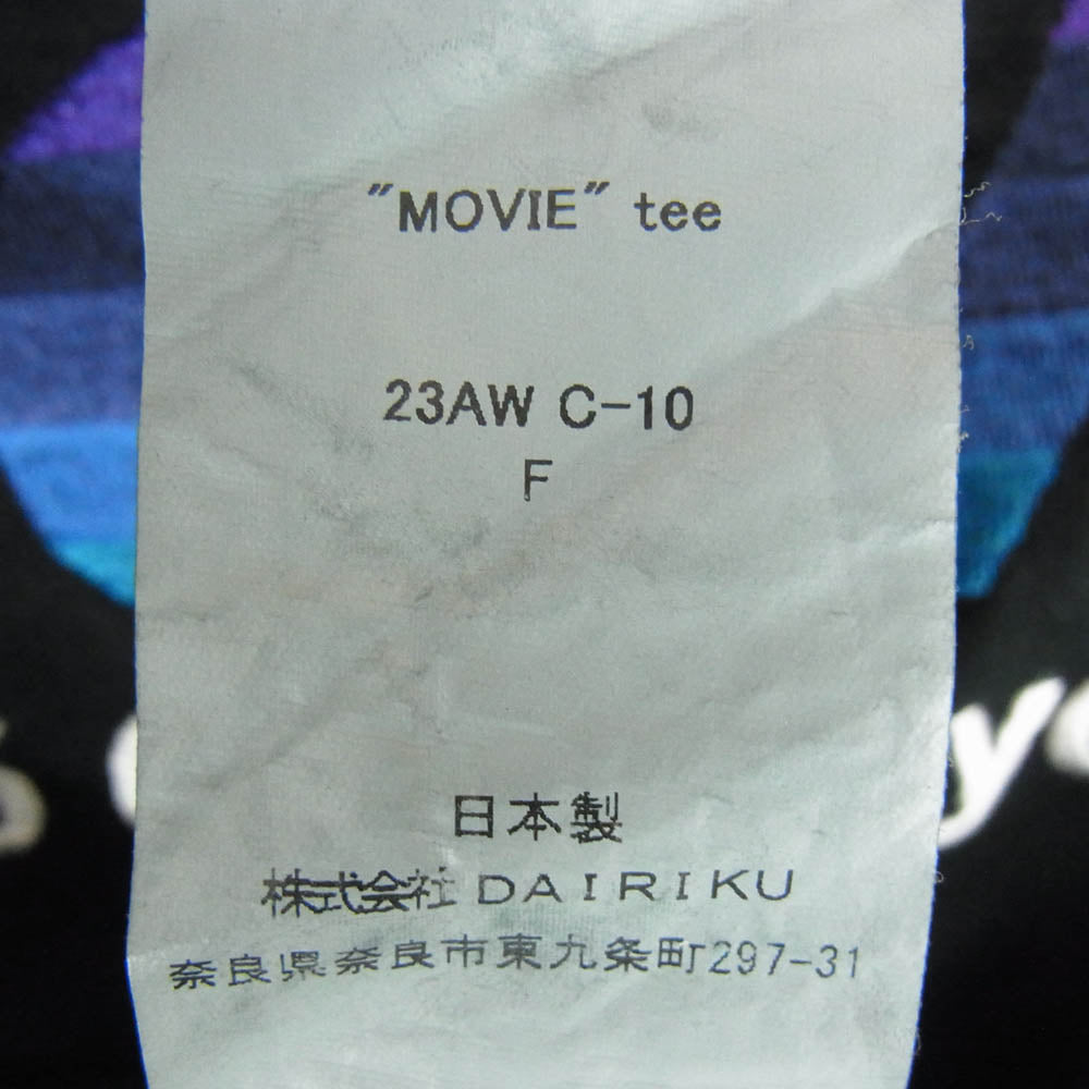 ダイリク 23AW 23AW C10 MOVIE Tee フロント刺繍 ロングスリーブ  長袖 カットソー ブラック系 F【美品】【中古】