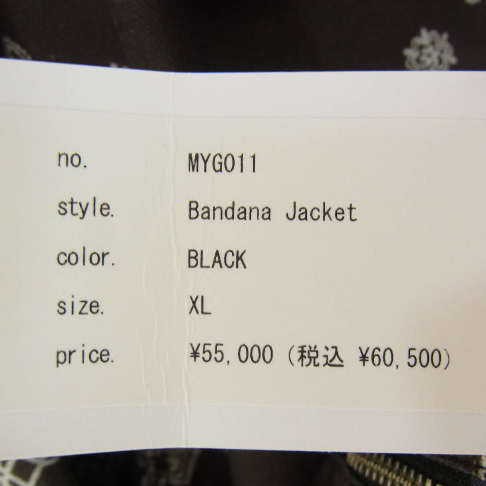 ミヤギヒデタカ MYG011 Bandana Jacket バンダナ ジャケット ブラック系 XL【美品】【中古】