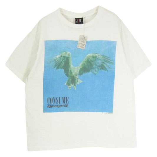 SAINT MICHAEL セントマイケル 23AW SM-A23-0000-C10 × FORSOMEONE フォーサムワン SS T-SHIRT クルーネック プリント 半袖 Tシャツ ホワイト系 XL【美品】【中古】