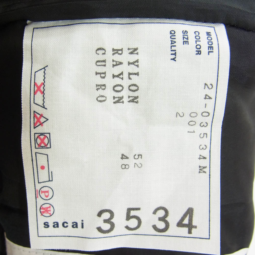Sacai サカイ 24AW 24-03534M SPIEWAK  スピワック Cargo Pants カーゴパンツ ブラック系 2【美品】【中古】
