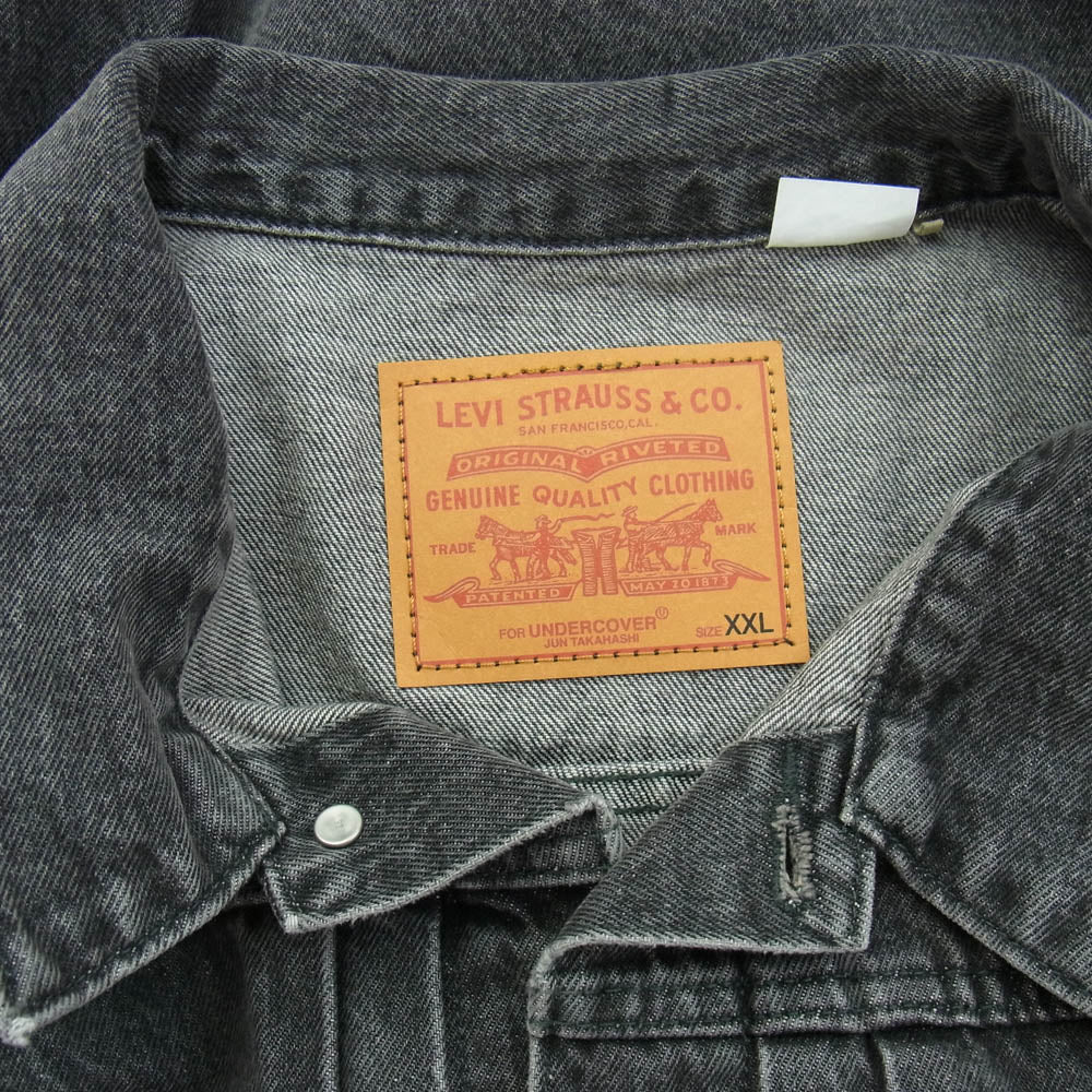 UNDERCOVER アンダーカバー 25SS 001YX0000 × Levis リーバイス TYPE I ダブルネーム GIZA刺繍 トラッカー ジャケット グレー系 XXL【美品】【中古】
