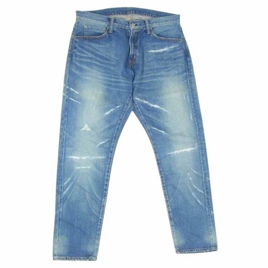 SEQUEL シークエル 23SS SQ-23SS-PT-05 × FRAGMENT DESIGN フラグメントデザイン DAMEGE DENIM PANTS ダメージ デニム パンツ インディゴブルー系 L【中古】