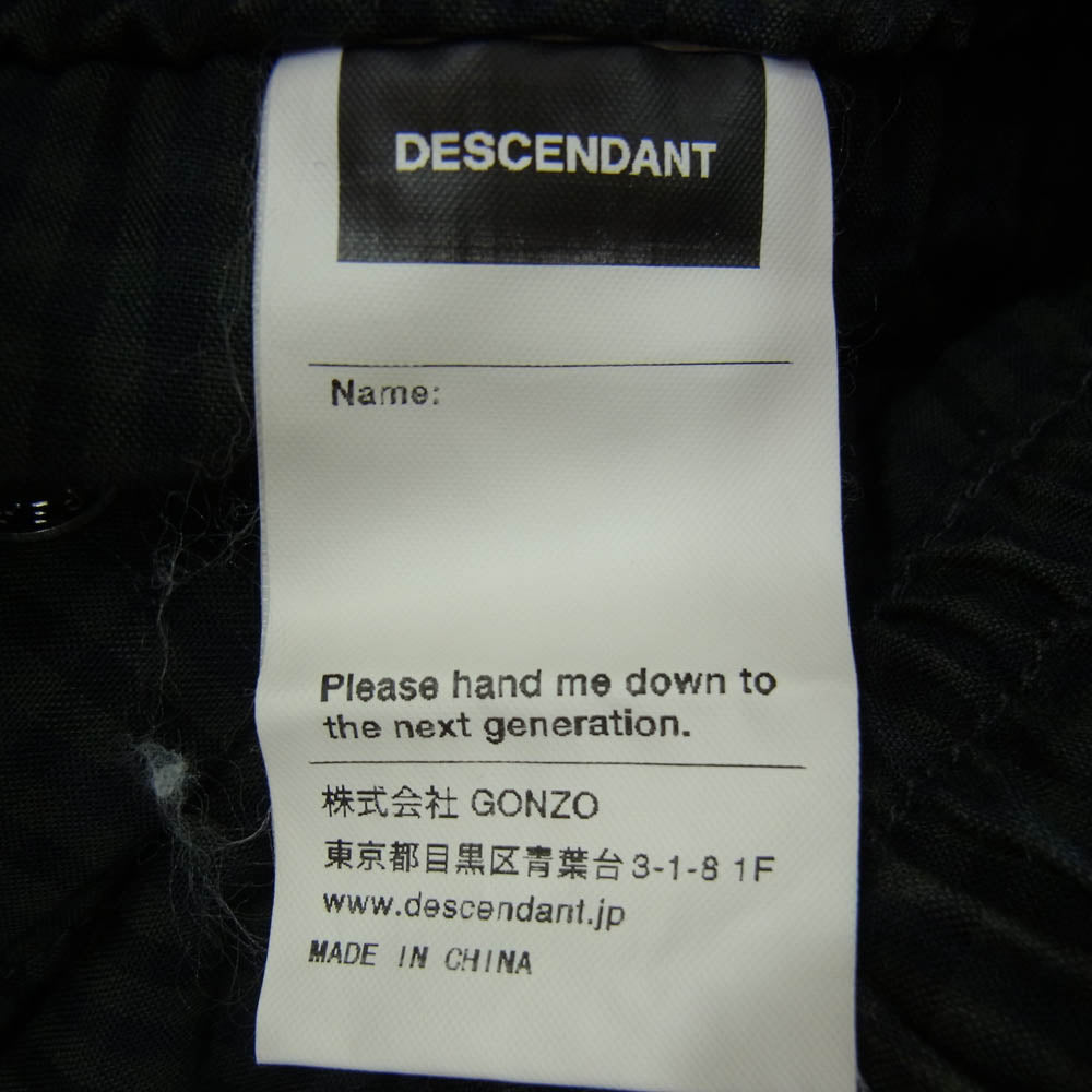 DESCENDANT ディセンダント チェック柄 イージー パンツ グレー系 2【中古】