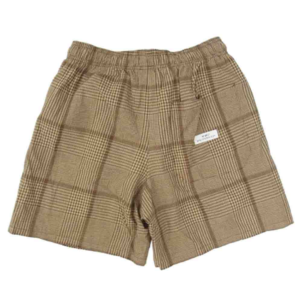 WTAPS ダブルタップス 22SS 221TQDT-PTM05 SEAGULL02 SHORTS LICO POPLIN TEXTILE チェック柄 ショーツ ハーフパンツ ブラウン系 X02【中古】