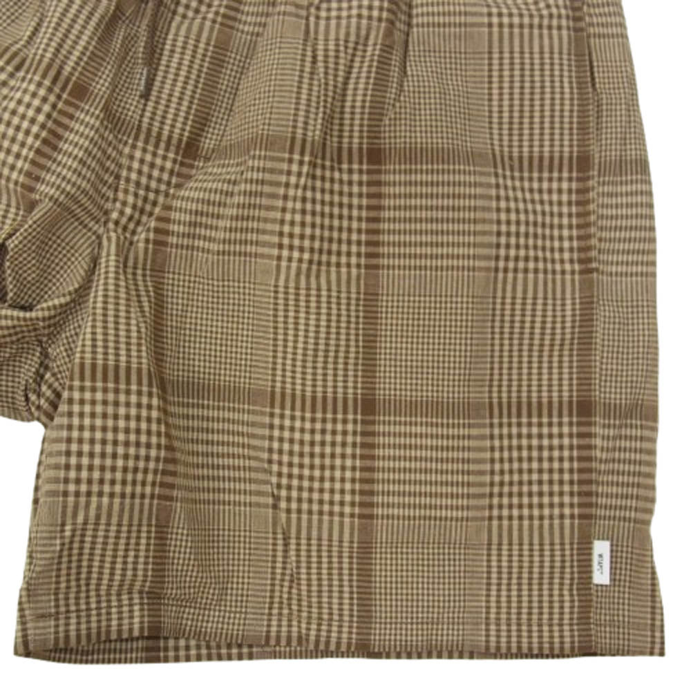 WTAPS ダブルタップス 22SS 221TQDT-PTM05 SEAGULL02 SHORTS LICO POPLIN TEXTILE チェック柄 ショーツ ハーフパンツ ブラウン系 X02【中古】
