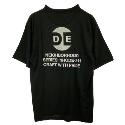 NEIGHBORHOOD ネイバーフッド 21SS 211GONH-CSM03 TECH EP-CREW.SS テック クルー ショートスリーブ ロゴ プリント Tシャツ ブラック系 L【美品】【中古】
