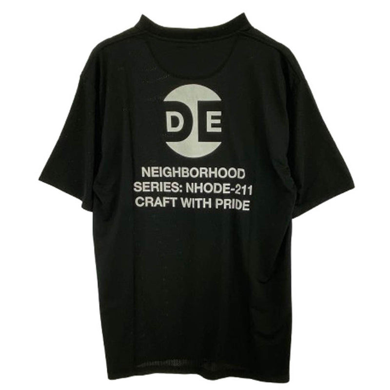 NEIGHBORHOOD ネイバーフッド 21SS 211GONH-CSM03 TECH EP-CREW.SS テック クルー ショートスリーブ ロゴ プリント Tシャツ ブラック系 L【美品】【中古】