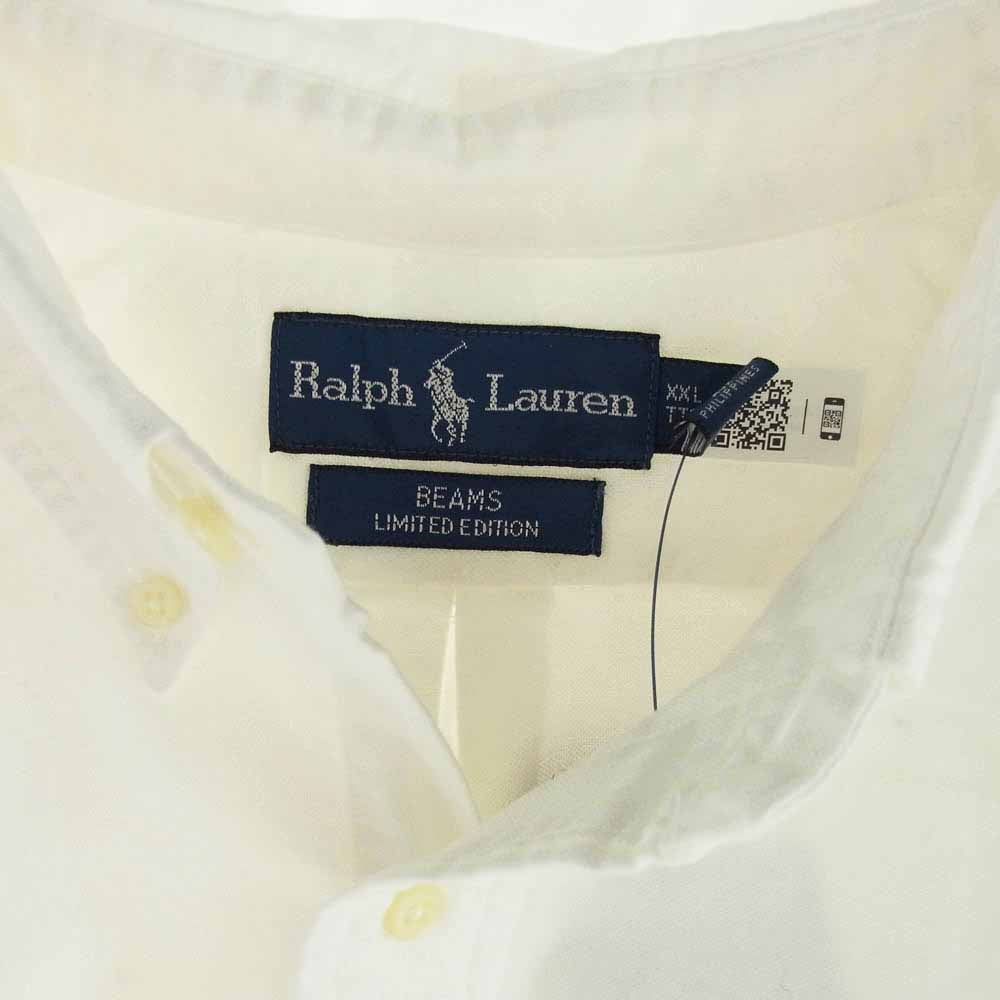 RALPH LAUREN ラルフローレン ボタンダウン 長袖シャツ ホワイト系 XXL【極上美品】【中古】