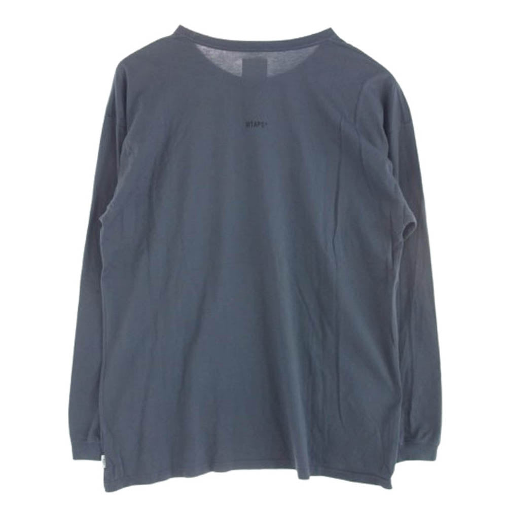 WTAPS ダブルタップス WTVUA TEE L/S ロゴ プリント ロングスリーブ ロンT 長袖 Tシャツ ダークグレー系 X 05【中古】