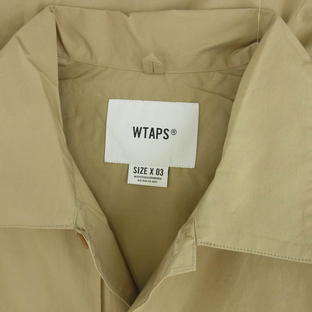 WTAPS ダブルタップス 21SS 211WVDT-SHM05 DECK SS SHIRT ミリタリー 半袖 シャツ ベージュ系 03【新古品】【未使用】【中古】