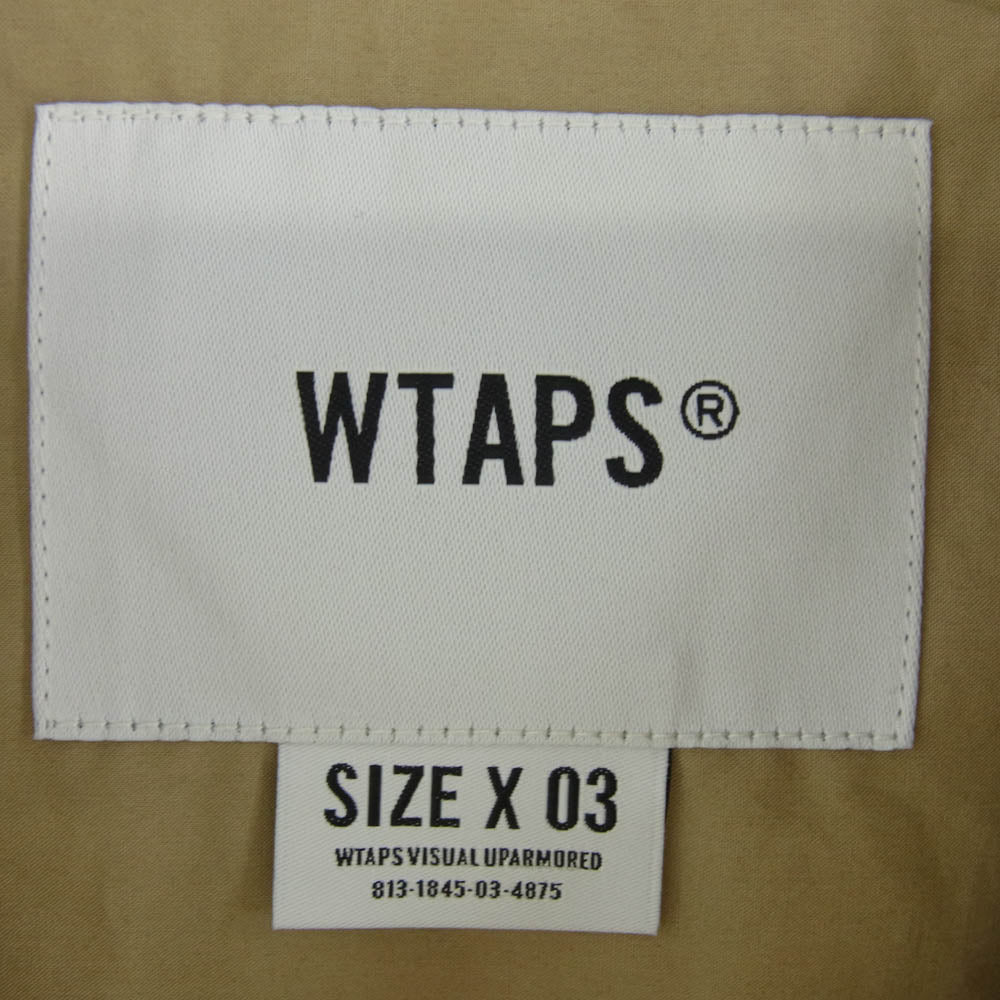 WTAPS ダブルタップス 21SS 211WVDT-SHM05 DECK SS SHIRT ミリタリー 半袖 シャツ ベージュ系 03【新古品】【未使用】【中古】