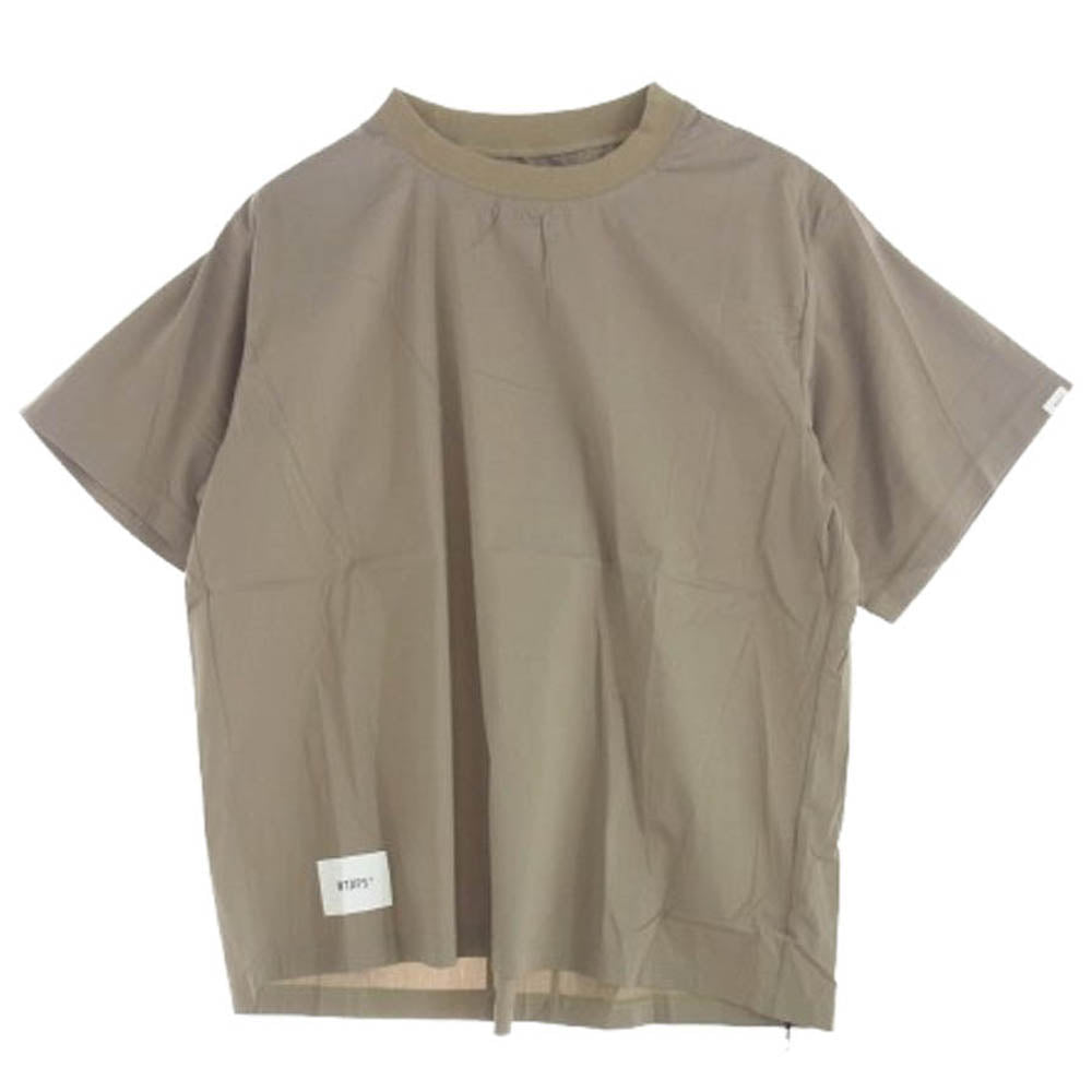 WTAPS ダブルタップス 21SS 211GWDT-SHM03 PEEP SS NYCO.BROADCLOTH ピープ クルーネック 半袖 Tシャツ カーキ系 2【新古品】【未使用】【中古】