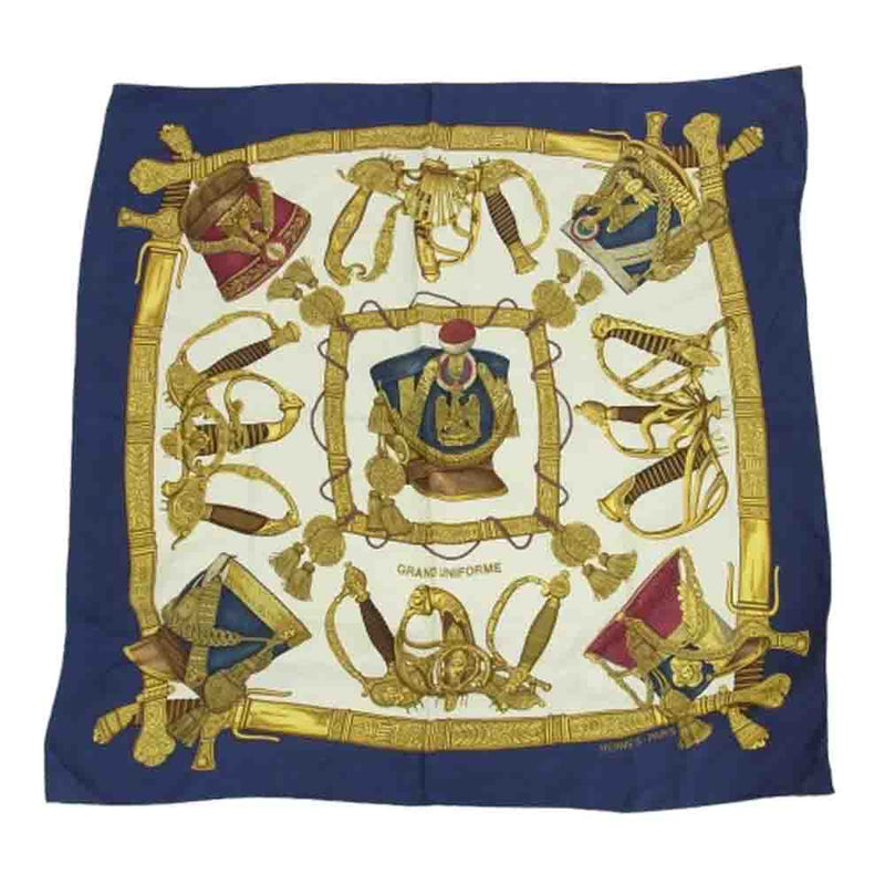 HERMES エルメス カレ90 GRAND UNIFORME グランドユニフォーム シルク スカーフ マルチカラー系【中古】