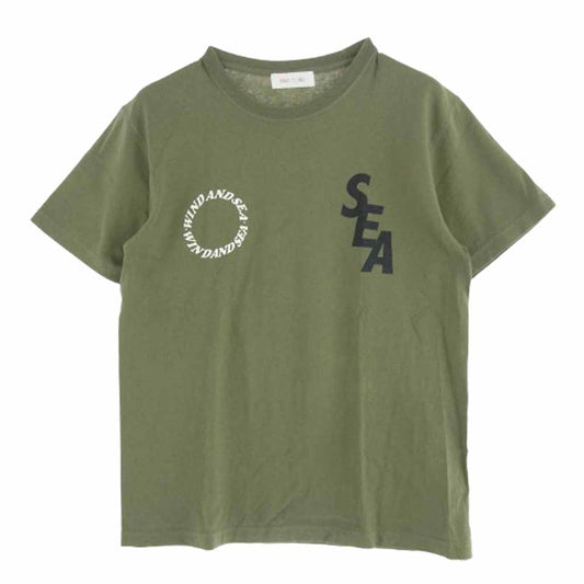 WIND AND SEA ウィンダンシー 22SS WDS-Y&S2nd-01 YOU AND SEA カスタム ロゴ Tシャツ オリーブ系 M【中古】