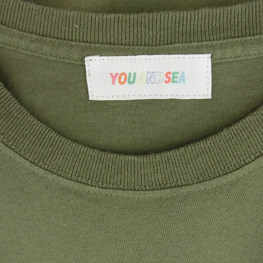 WIND AND SEA ウィンダンシー 22SS WDS-Y&S2nd-01 YOU AND SEA カスタム ロゴ Tシャツ オリーブ系 M【中古】