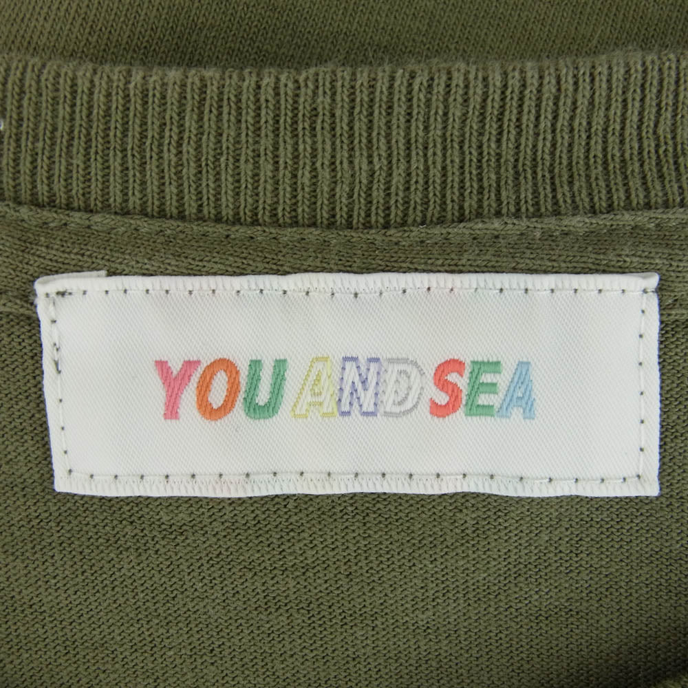 WIND AND SEA ウィンダンシー 22SS WDS-Y&S2nd-01 YOU AND SEA カスタム ロゴ Tシャツ オリーブ系 M【中古】