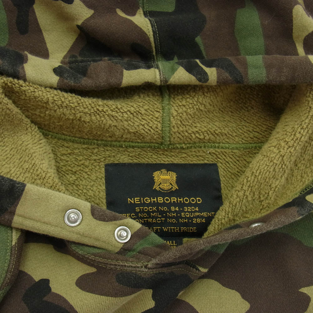 NEIGHBORHOOD ネイバーフッド CAM WOODLAND C-HOODED.LS カモ プルオーバー パーカー グリーン系 S【中古】