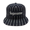 Supreme シュプリーム 19SS × NEW ERA ニューエラ Text Stripe New Era Cap テキストストライプ ベースボールキャップ ダークネイビー系【中古】