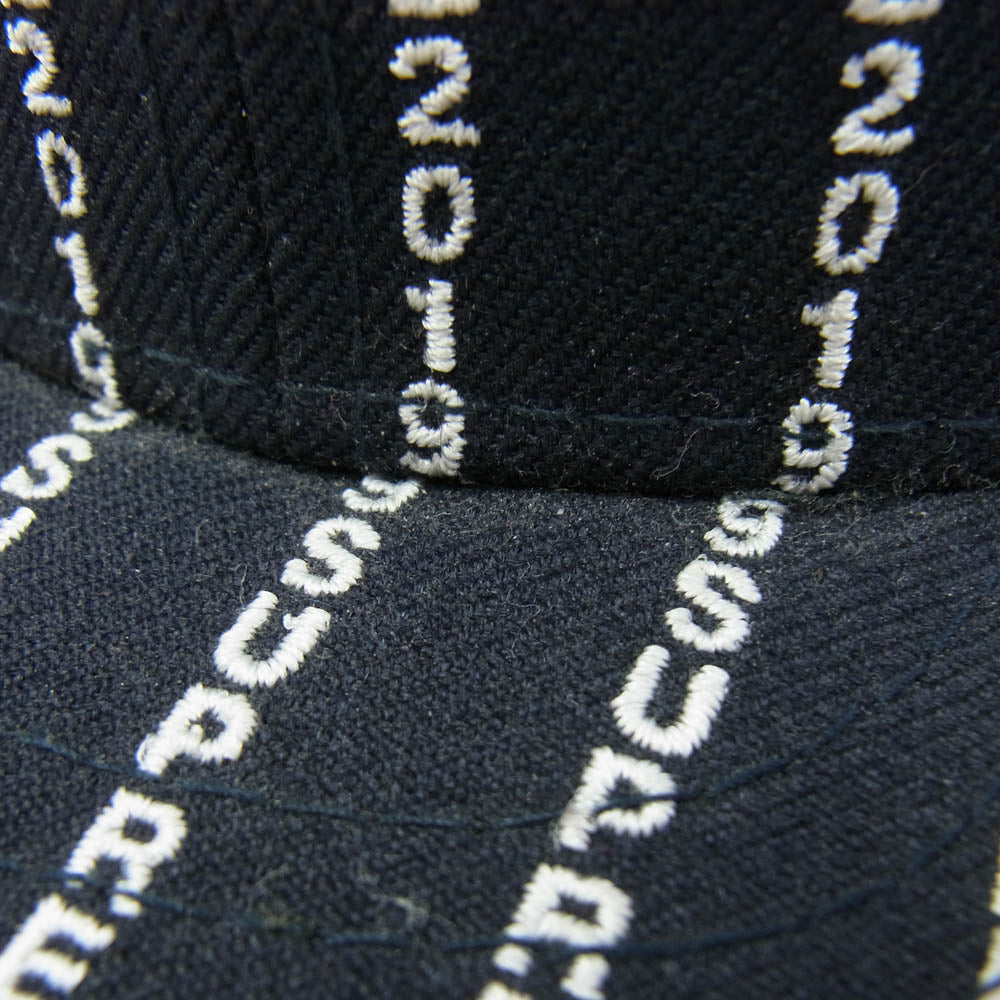 Supreme シュプリーム 19SS × NEW ERA ニューエラ Text Stripe New Era Cap テキストストライプ ベースボールキャップ ダークネイビー系【中古】