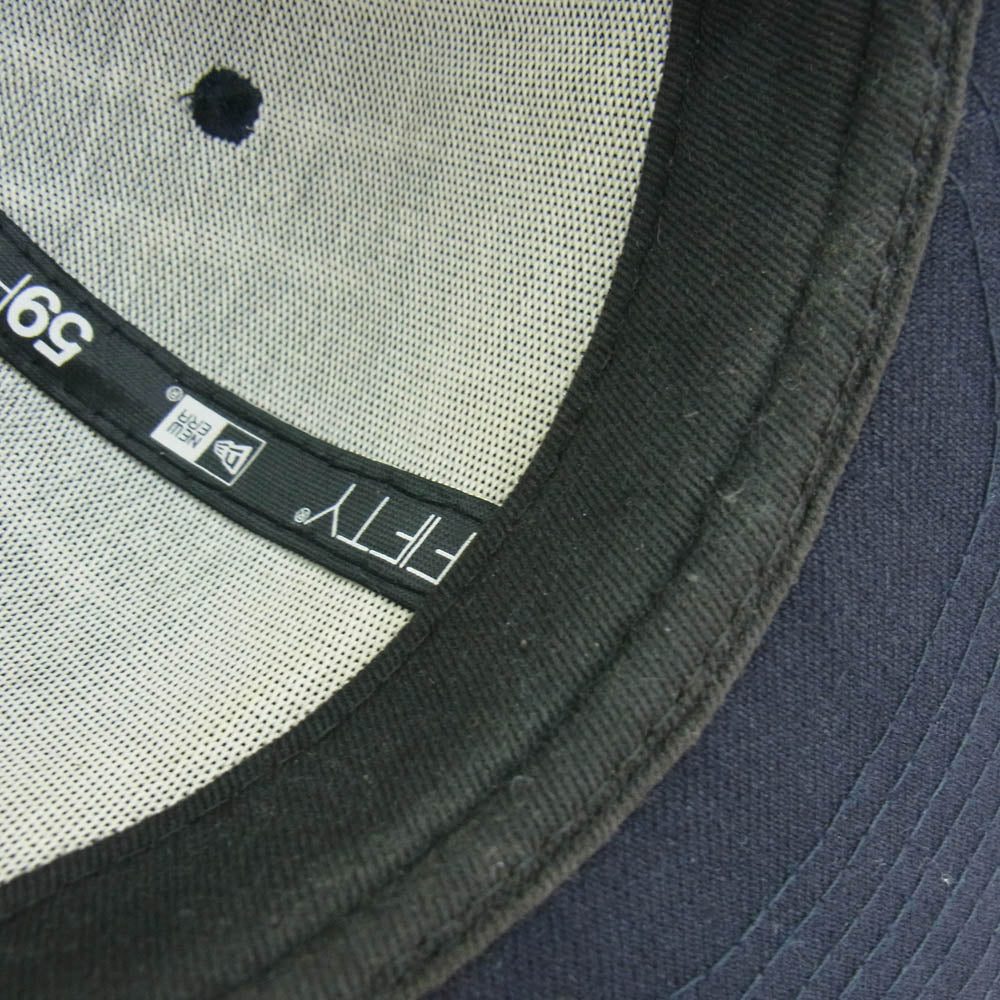 Supreme シュプリーム 19SS × NEW ERA ニューエラ Text Stripe New Era Cap テキストストライプ ベースボールキャップ ダークネイビー系【中古】