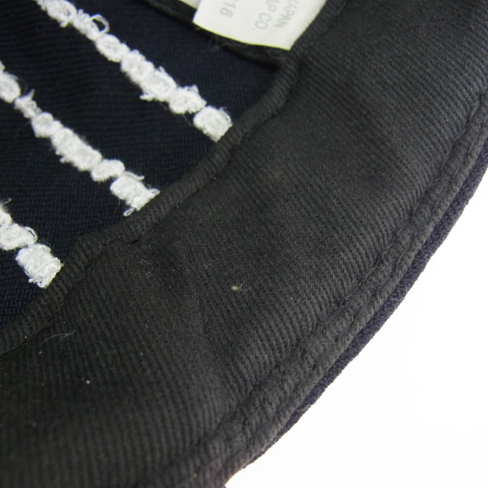 Supreme シュプリーム 19SS × NEW ERA ニューエラ Text Stripe New Era Cap テキストストライプ ベースボールキャップ ダークネイビー系【中古】