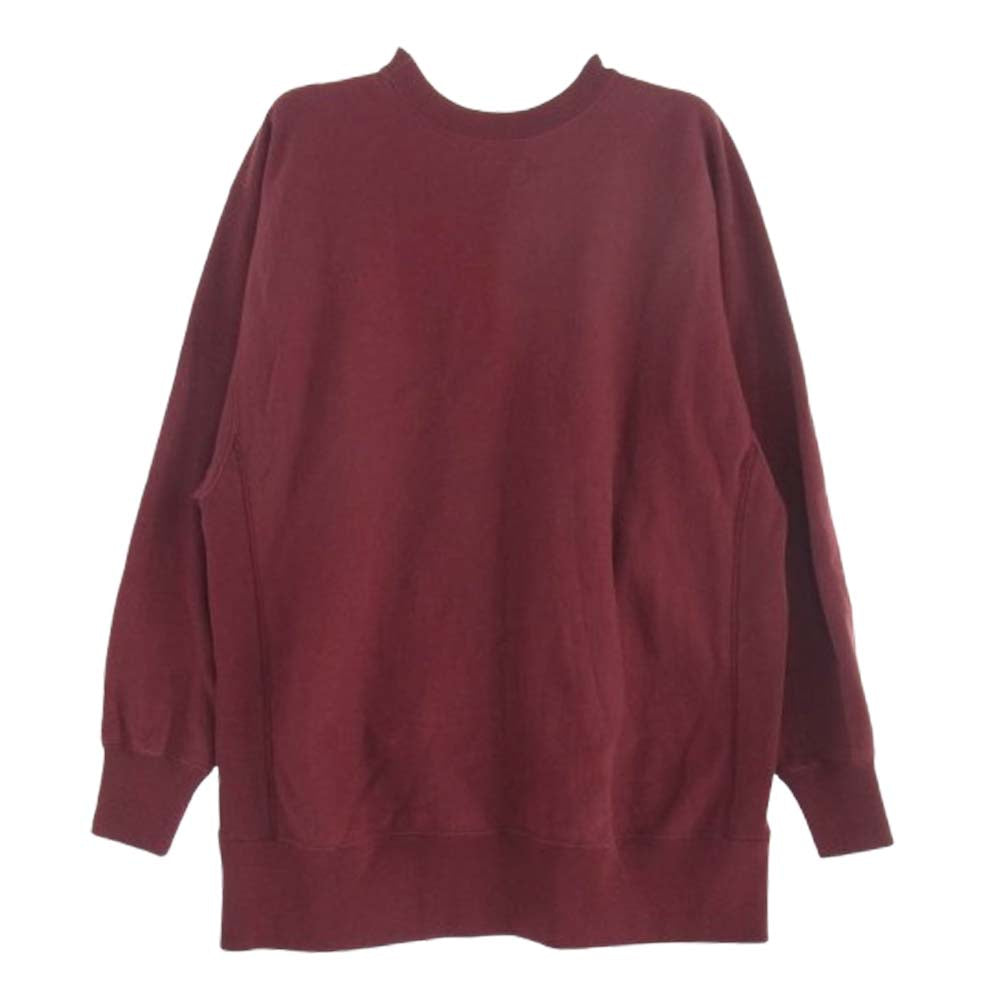 DESCENDANT ディセンダント × RON HERMAN ロンハーマン 19AW カレッジロゴ トレーナー スウェット エンジ系 2【中古】
