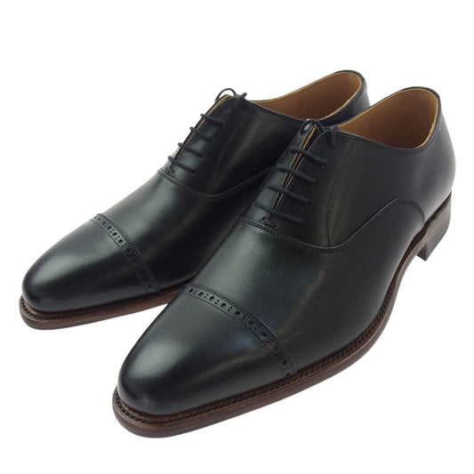 SCOTCH GRAIN スコッチグレイン F-746 パンチドキャップトゥ レザー シューズ ブラック系 26【極上美品】【中古】
