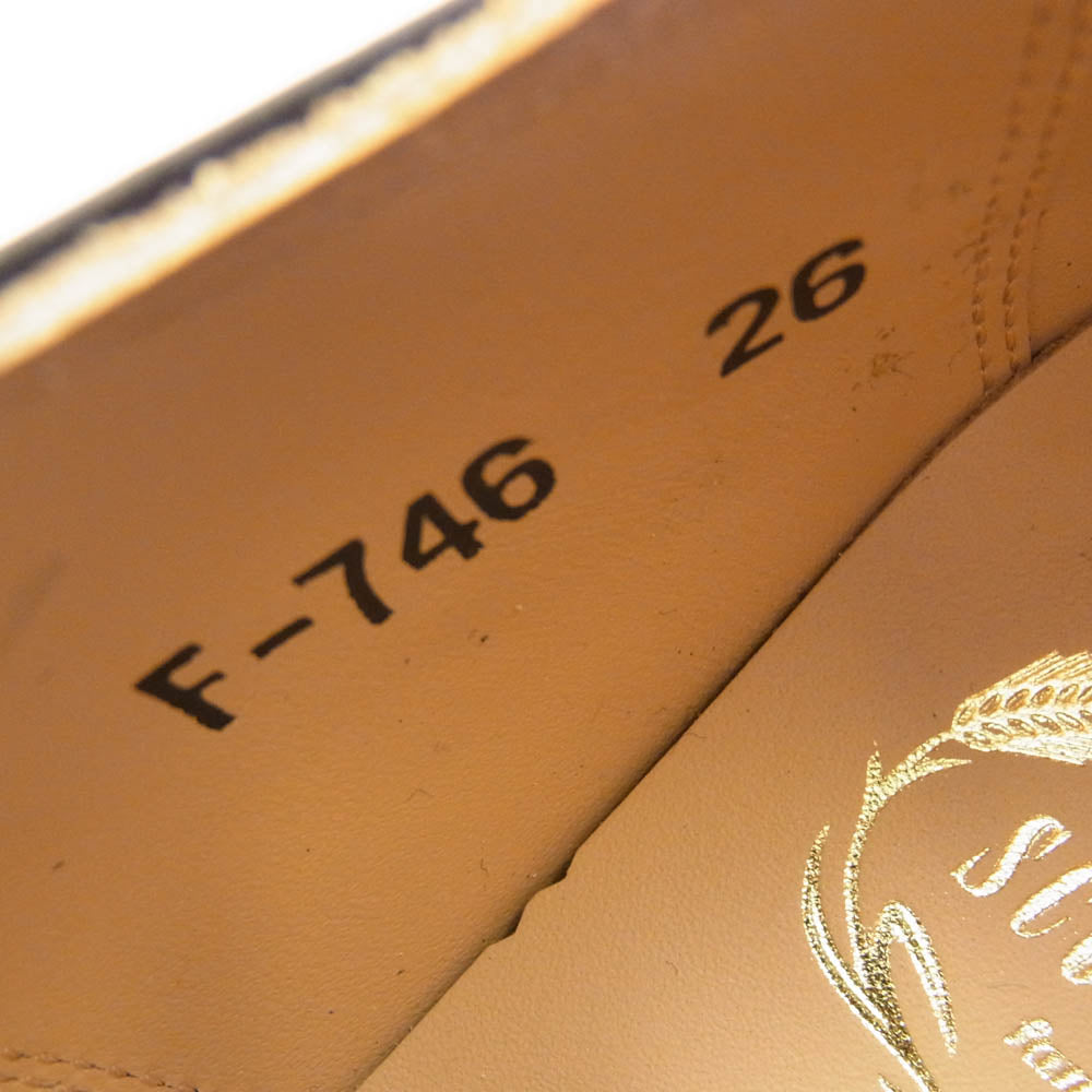 SCOTCH GRAIN スコッチグレイン F-746 パンチドキャップトゥ レザー シューズ ブラック系 26【極上美品】【中古】