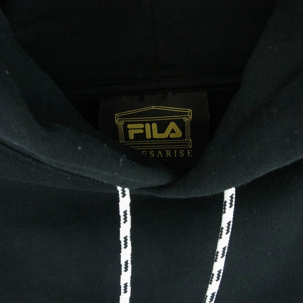 アリーズ FILA フィラ hoodie ロゴ プルオーバー パーカー ブラック系 S【中古】
