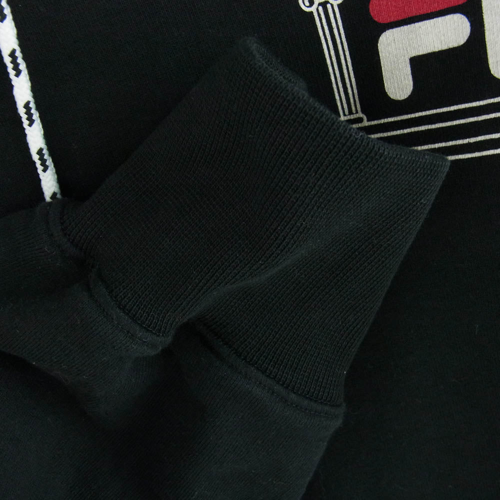 アリーズ FILA フィラ hoodie ロゴ プルオーバー パーカー ブラック系 S【中古】