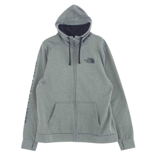 THE NORTH FACE ノースフェイス 裏起毛 ロゴ ジップ パーカー グレー系 XL【中古】