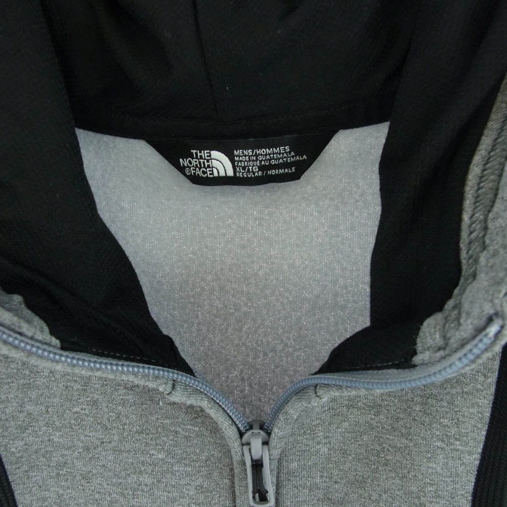 THE NORTH FACE ノースフェイス 裏起毛 ロゴ ジップ パーカー グレー系 XL【中古】
