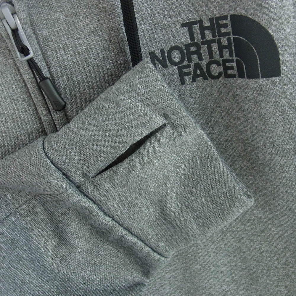 THE NORTH FACE ノースフェイス 裏起毛 ロゴ ジップ パーカー グレー系 XL【中古】