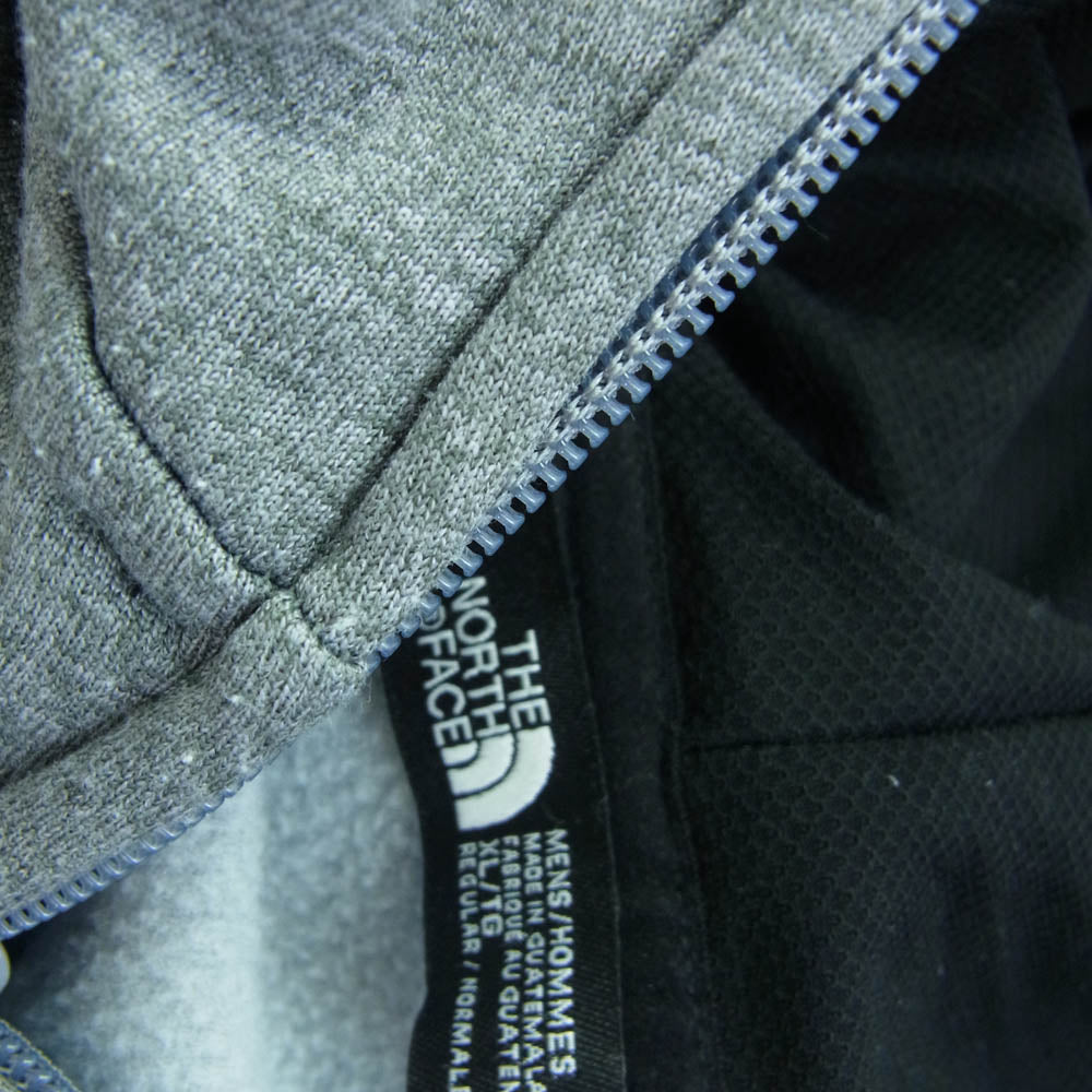 THE NORTH FACE ノースフェイス 裏起毛 ロゴ ジップ パーカー グレー系 XL【中古】