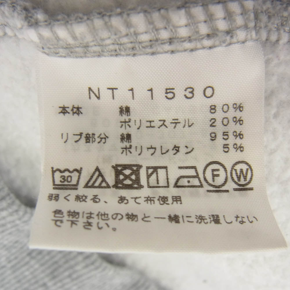THE NORTH FACE ノースフェイス NT11530 裏起毛 スウェットフルジップ パーカー グレー系 L【中古】