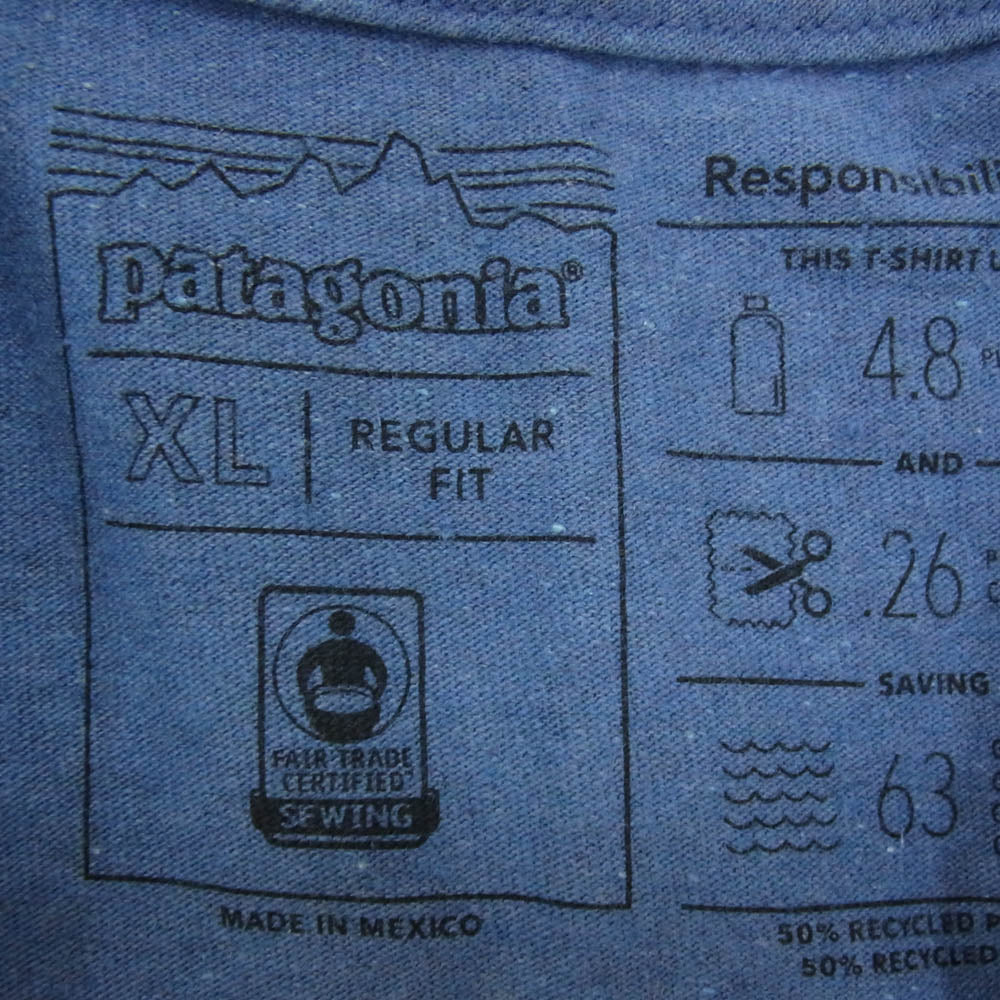patagonia パタゴニア 39174 P-6 ロゴ レスポンシビリティー 半袖 Tシャツ ブルー系 XL【中古】