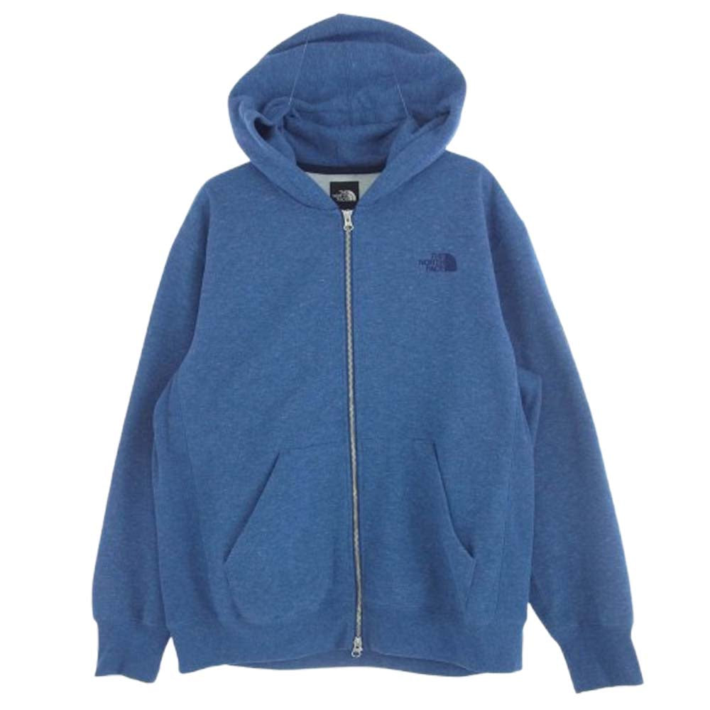 THE NORTH FACE ノースフェイス NT61836 裏起毛 スクエアロゴ フルジップ パーカー ブルー系 XL【中古】