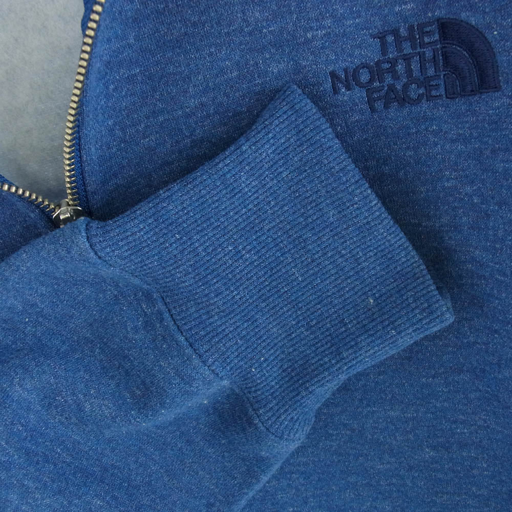 THE NORTH FACE ノースフェイス NT61836 裏起毛 スクエアロゴ フルジップ パーカー ブルー系 XL【中古】