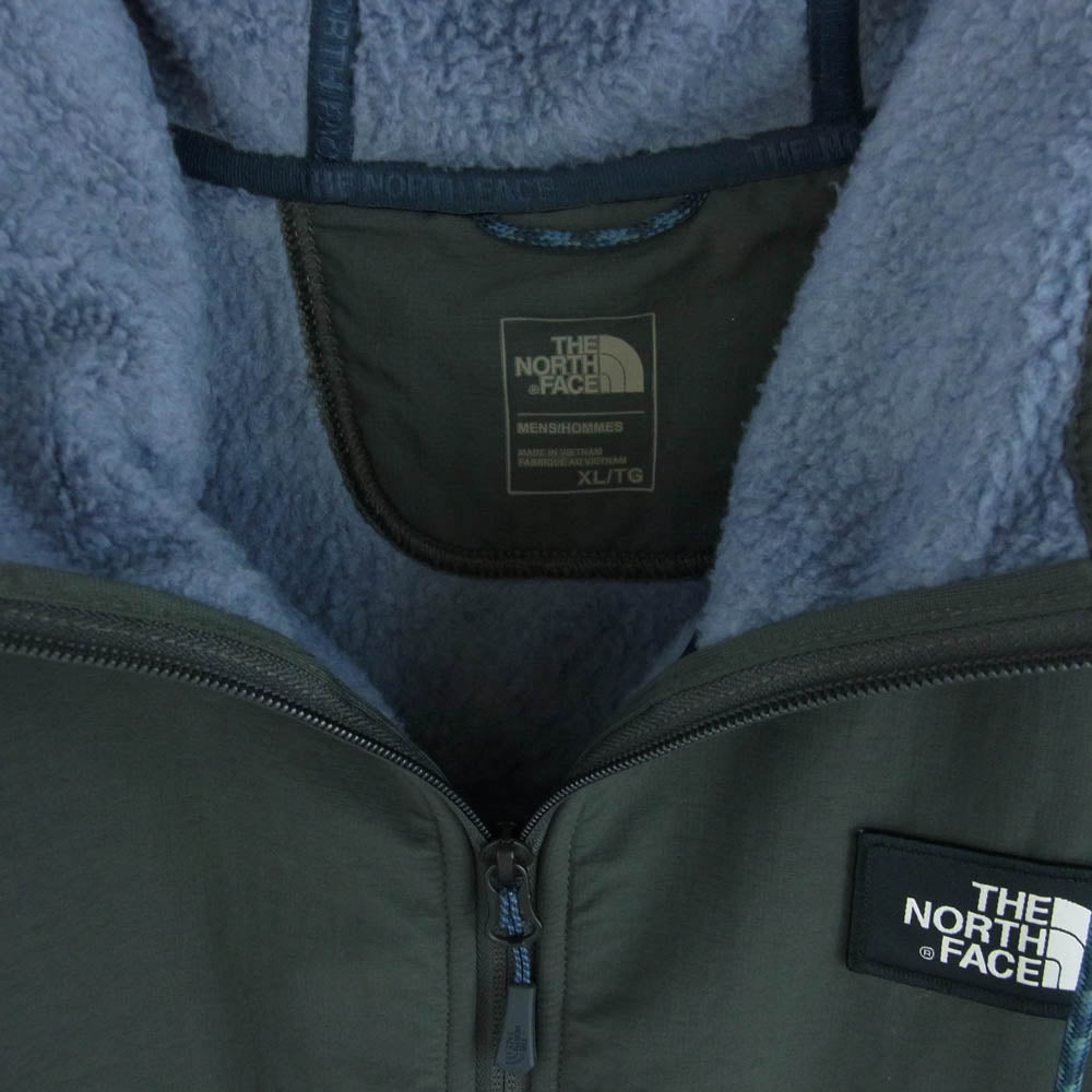 THE NORTH FACE ノースフェイス NF0A3BBH TECH SHERPA HOODIE ボア フリース ジャケット グレー系 ダークネイビー系 XL【中古】