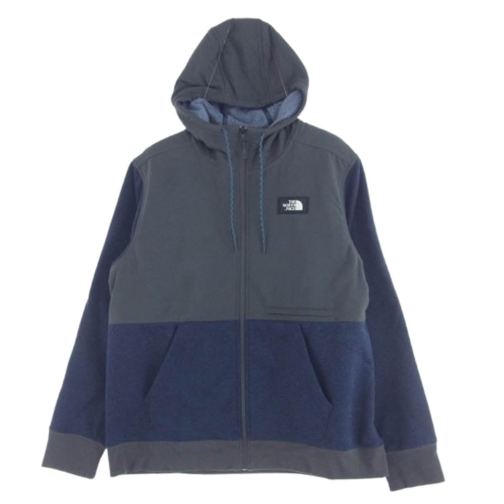THE NORTH FACE ノースフェイス NF0A3BBH TECH SHERPA HOODIE ボア フリース ジャケット グレー系 ダークネイビー系 XL【中古】