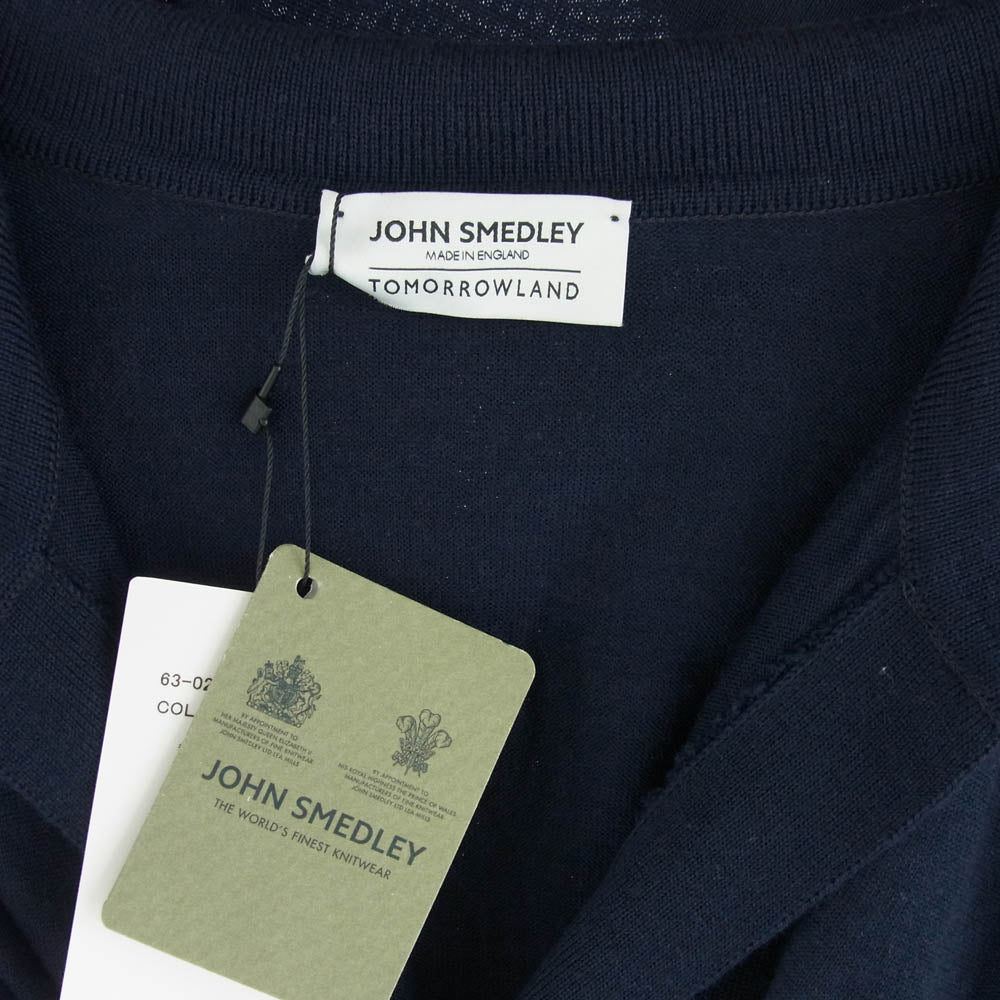 JOHN SMEDLEY ジョンスメドレー TOMORROWLAND 別注 ウール スキッパー ネック ニット ダークネイビー系 M【中古】