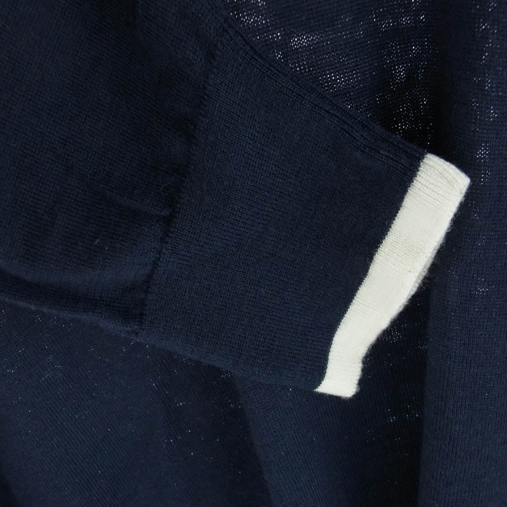 JOHN SMEDLEY ジョンスメドレー TOMORROWLAND 別注 ウール スキッパー ネック ニット ダークネイビー系 M【中古】