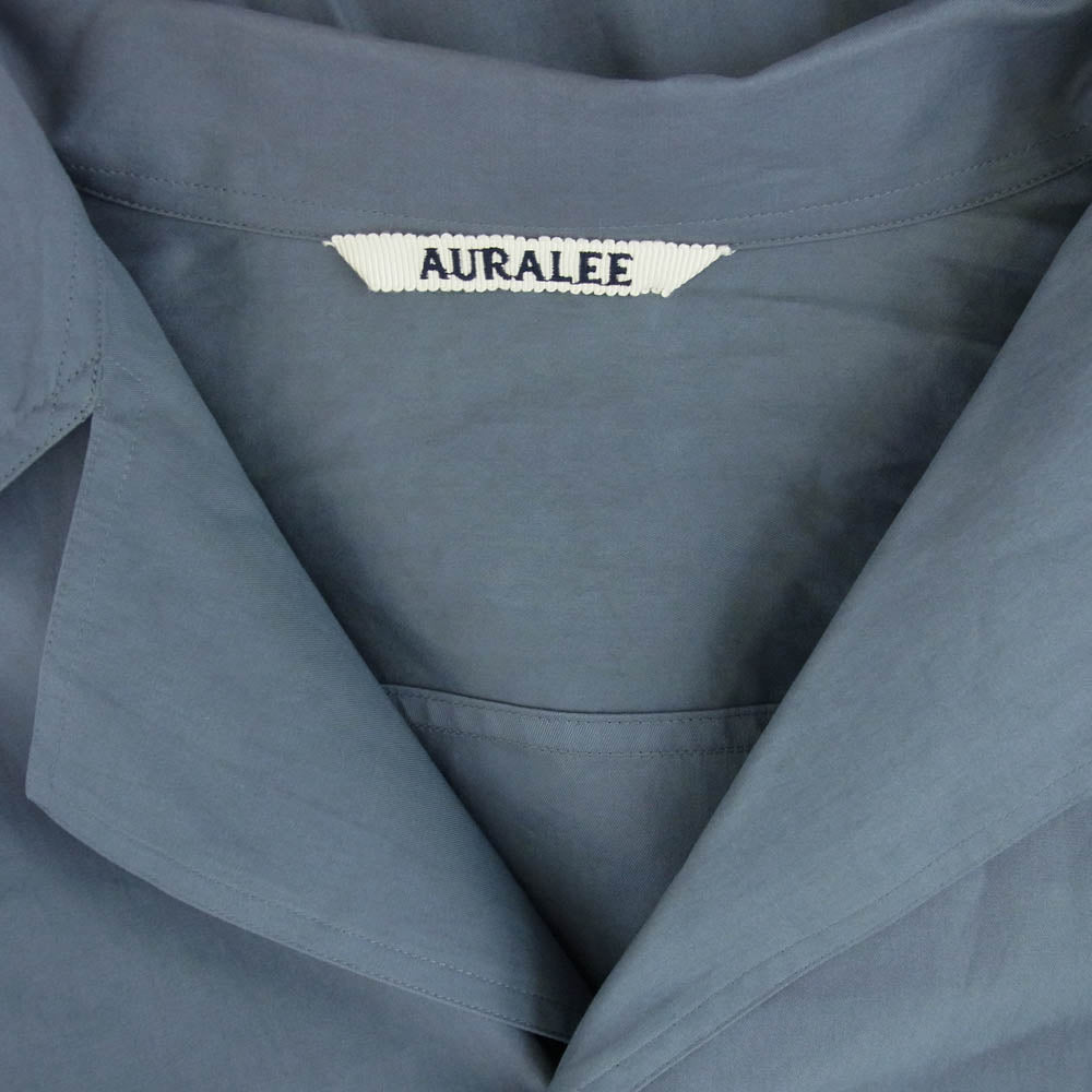 AURALEE オーラリー 22SS A22SS04TN WASHED FINX TWILL P／O SHIRTS ウォッシュド フィンクス ツイル コットン 長袖 シャツ グレー系 4【中古】