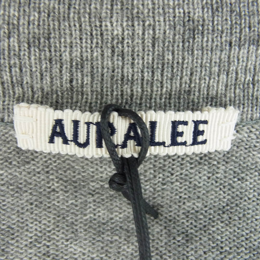 AURALEE オーラリー A24SP02SC SUPER FINE CASHMERE SILK KNIT SKIPPER POLO カシミヤ シルク スキッパー ポロ シャツ グレー系 3【美品】【中古】