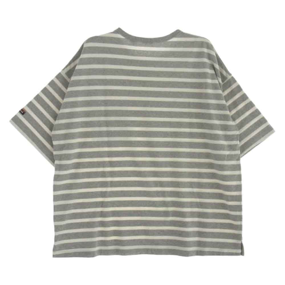 NANGA ナンガ NW2221-1G208 ECO HYBRID LOOSE FIT BORDER TEE ルーズフィット ボーダー Tシャツ 半袖カットソー グレー系 F【中古】
